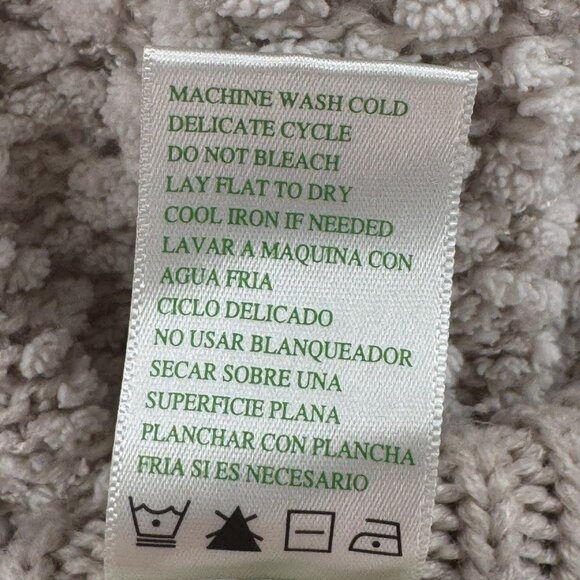 GreenTea Popcorn Knit Hooded Tan Sweater w/Ribbed Hem & Sleeves Size XXL - Picture 3 of 5